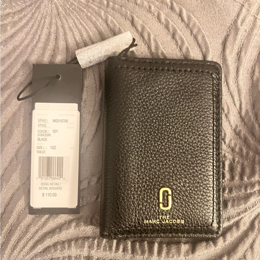 Marc Jacobs Black Pebbled Leather Card Case